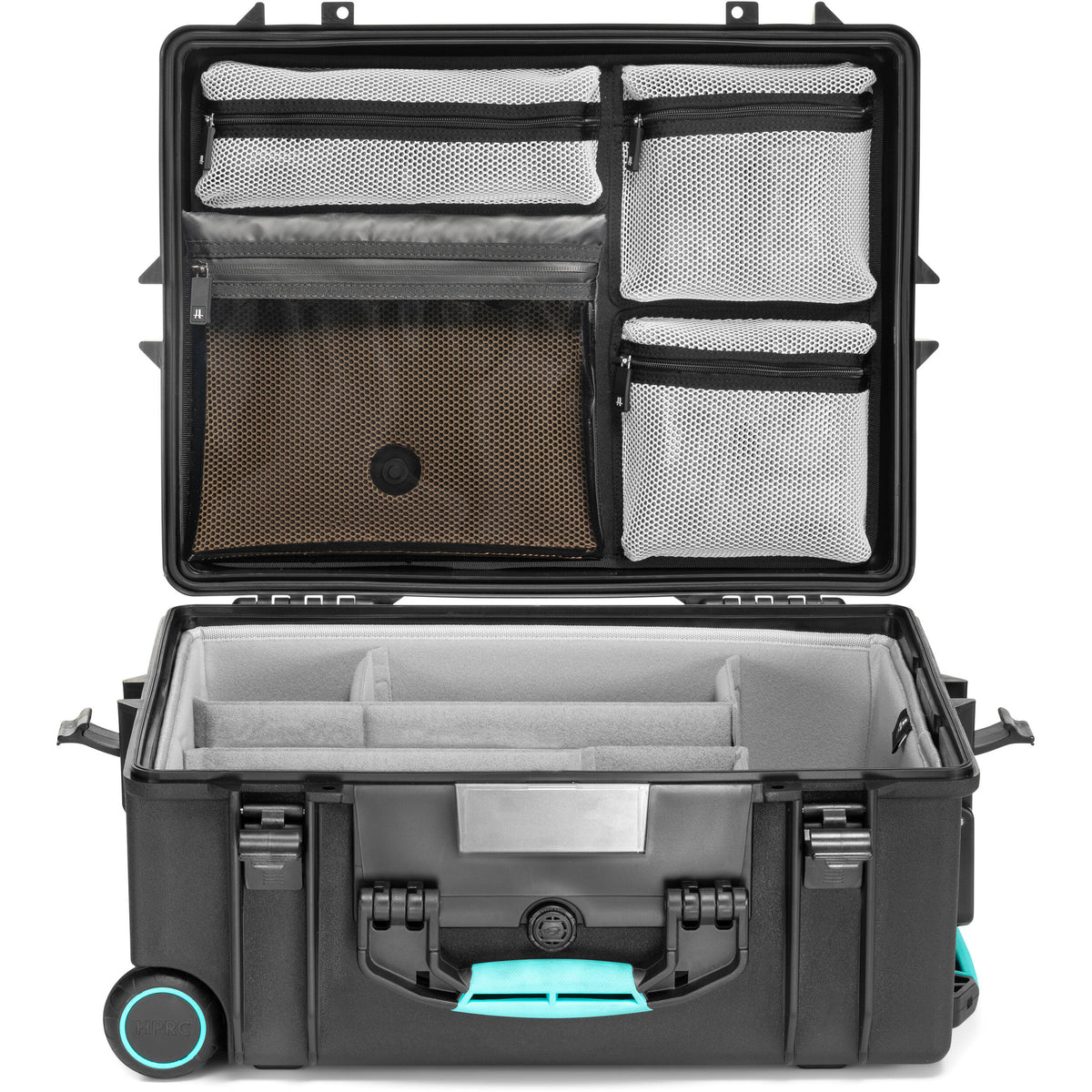 Estuche Rígido HPRC 2600W con ruedas con organizador en la tapa & Second Skin divisores - vista lateral