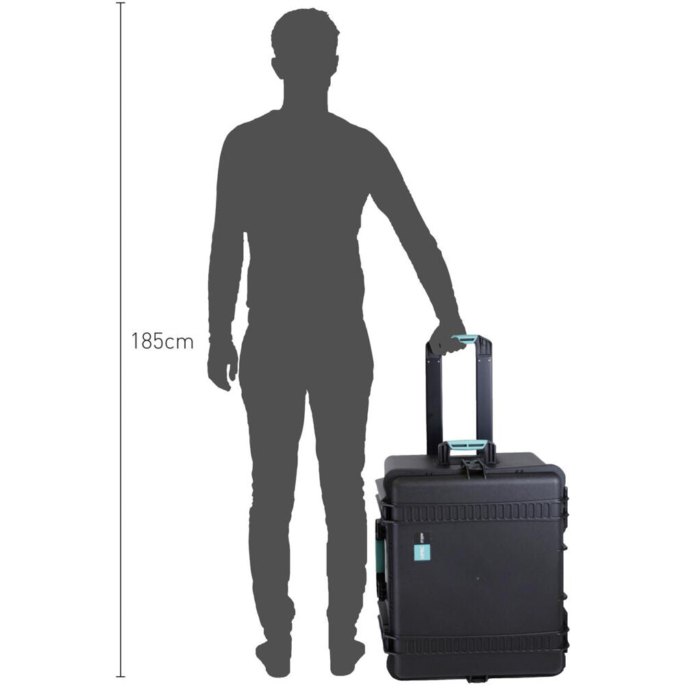 Estuche Rígido HPRC 2730 con ruedas (Negro con Azul Handle) (sin interior) - puertos y conexiones