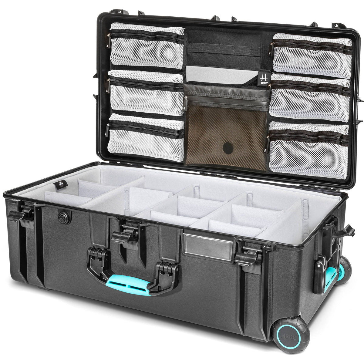 Estuche Rígido HPRC 2745 con ruedas con Second Skin & organizador en la tapa (Negro) - vista principal