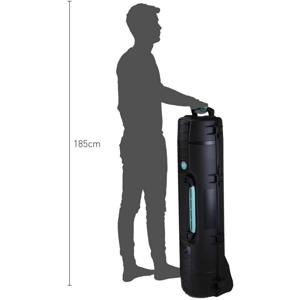 Estuche Rígido HPRC 6400 con ruedas resina rígida , sin interior (Negro) - vista trasera