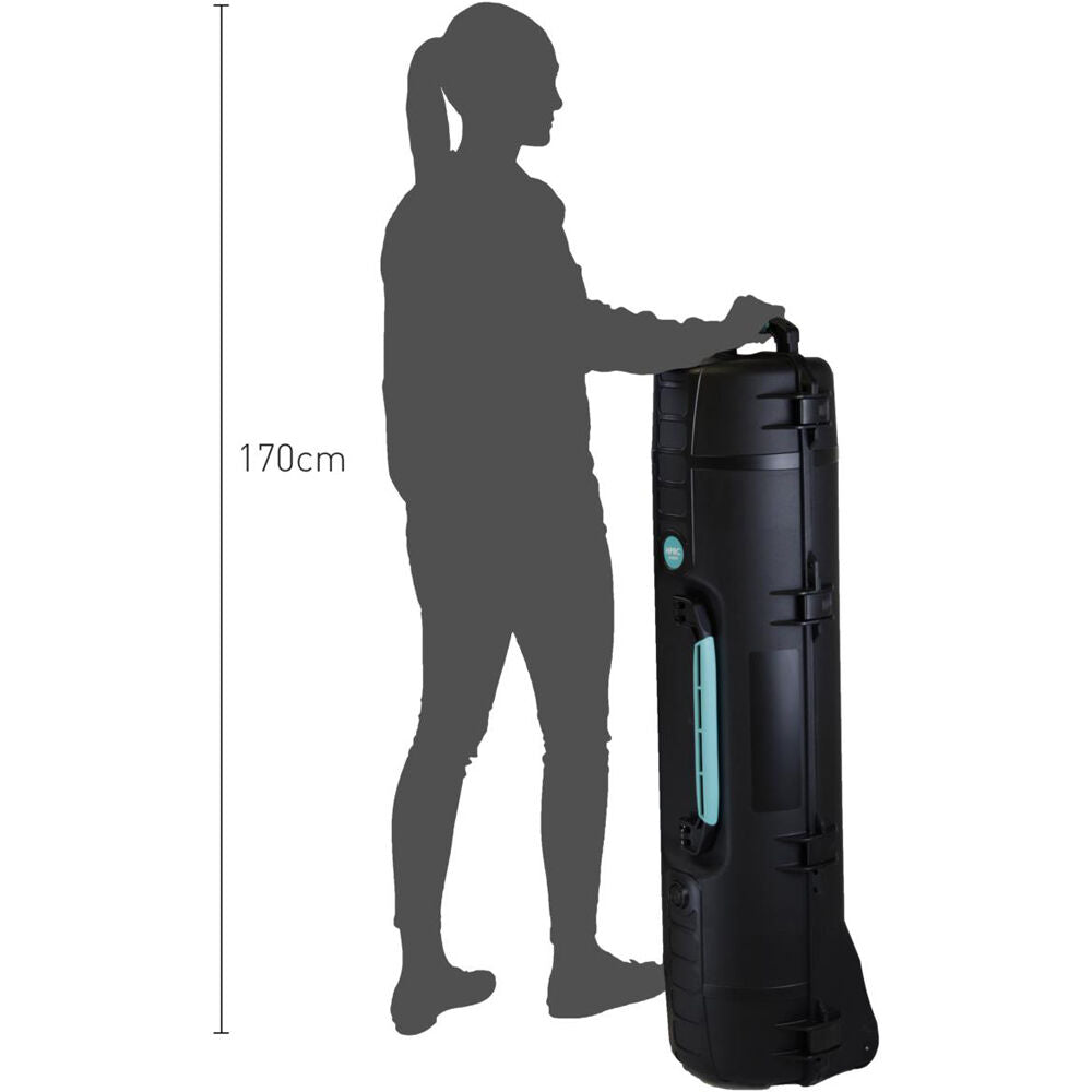 Estuche Rígido HPRC 6400 con ruedas resina rígida , sin interior (Negro) - vista lateral