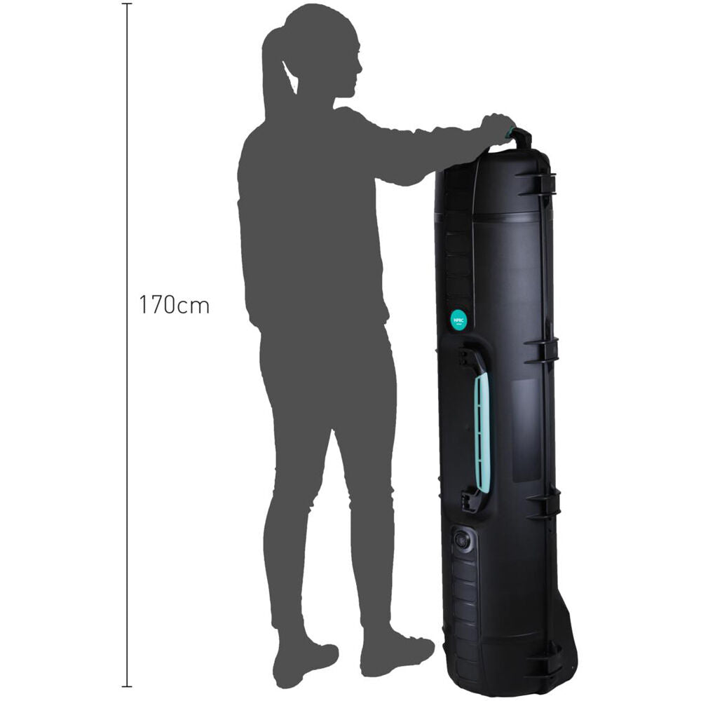 Estuche Rígido HPRC 6500 con ruedas resina rígida con Tripod Holder Kit (Negro) - puertos y conexiones