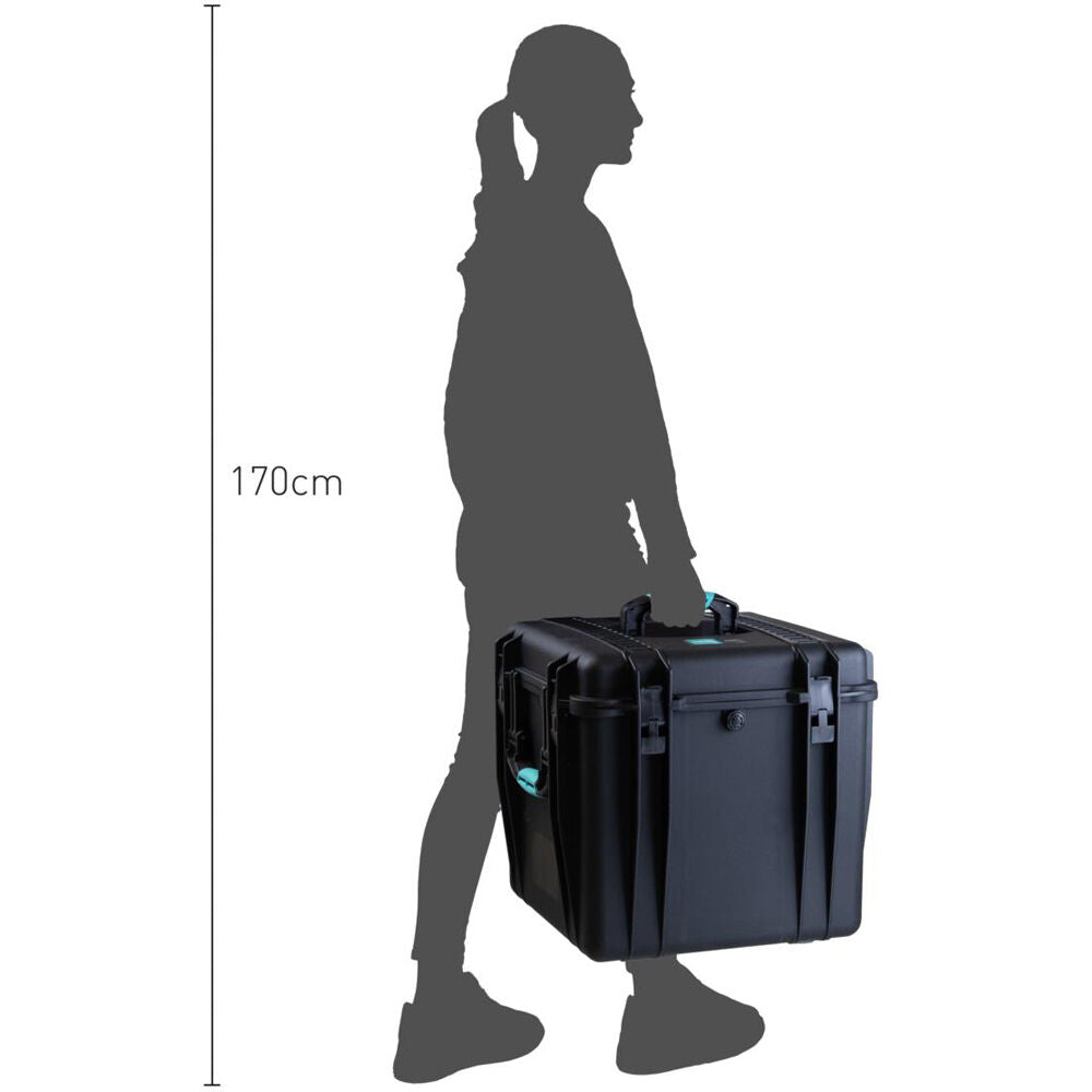 Estuche Rígido HPRC HP4400F Waterproof con espuma (Negro con Azul Handle) - puertos y conexiones