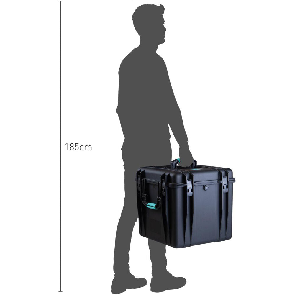 Estuche Rígido HPRC HP4400F Waterproof con espuma (Negro con Azul Handle) - detalle