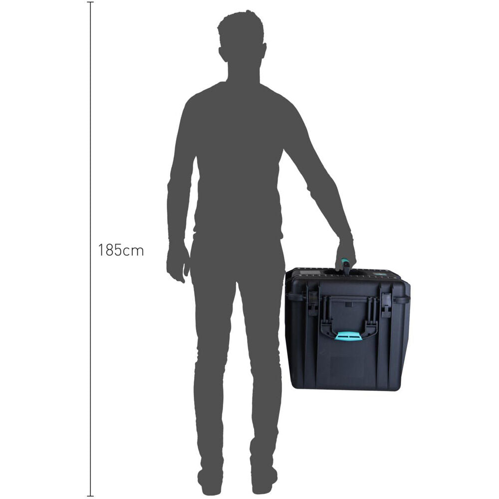 Estuche Rígido HPRC HP4400F Waterproof con espuma (Negro con Azul Handle) - contenido de la caja