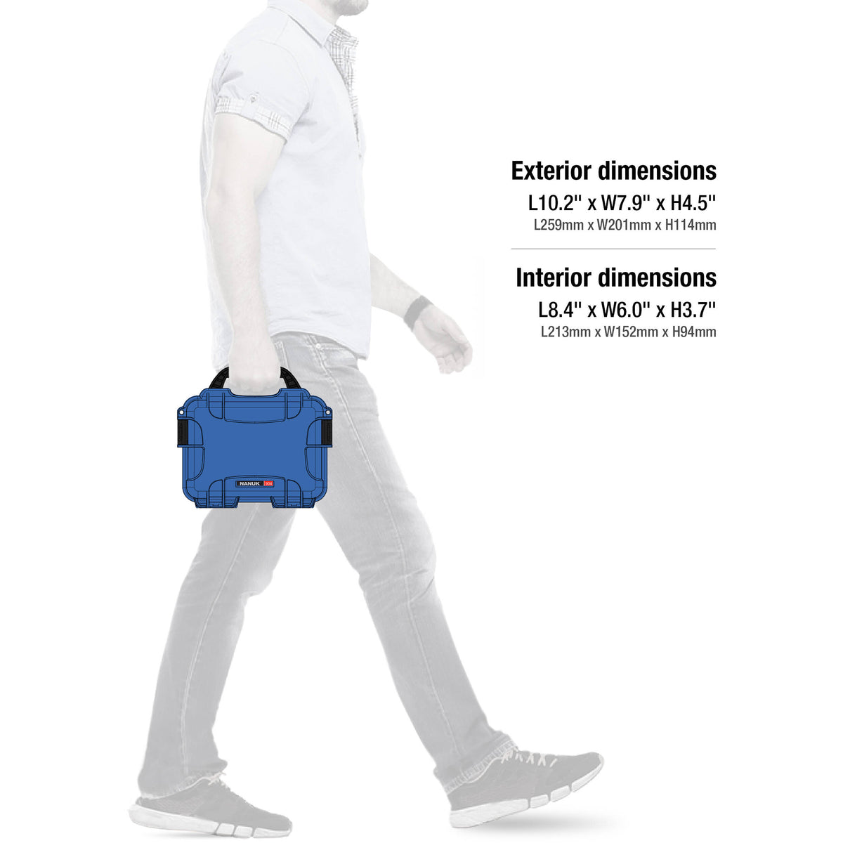Estuche Rígido Nanuk 904 con espuma (Azul) - contenido de la caja
