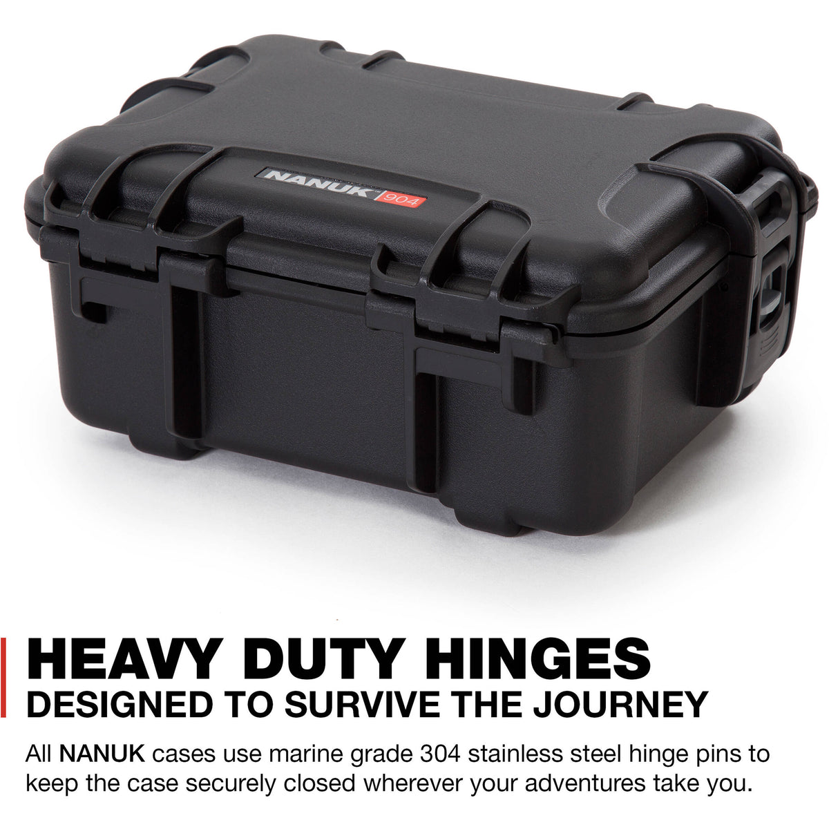 Estuche Rígido Nanuk 904 sin interior (Negro) - puertos y conexiones