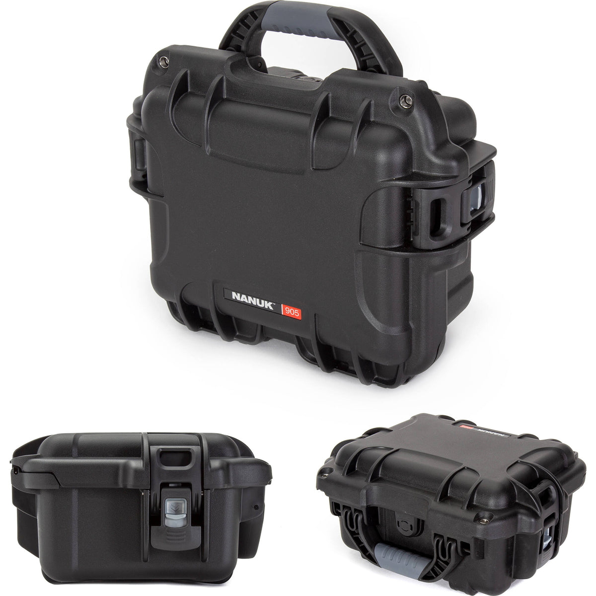 Estuche Rígido Nanuk 905 con divisores acolchados (Negro) - vista frontal