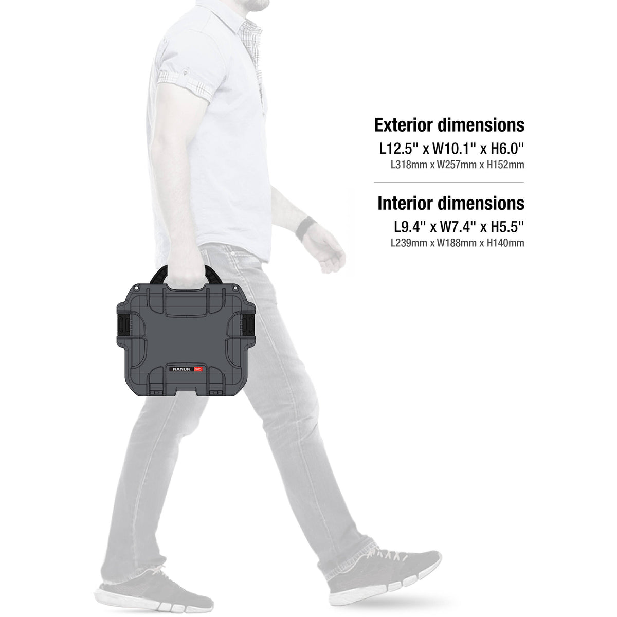 Estuche Rígido Nanuk 905 (Graphite, 6.3L) - contenido de la caja