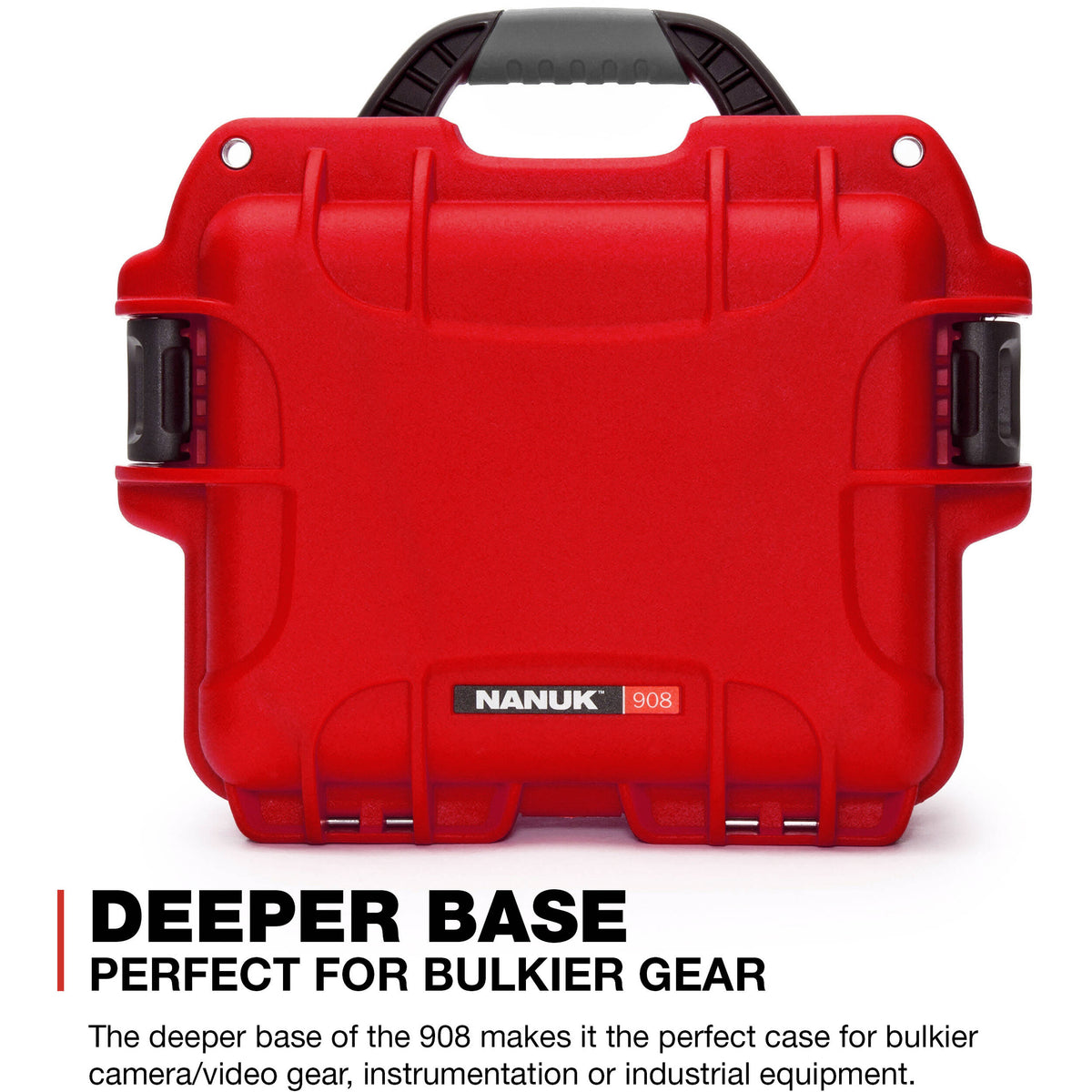 Estuche Rígido Nanuk 908 con espuma (Rojo, 8.8L) - vista frontal