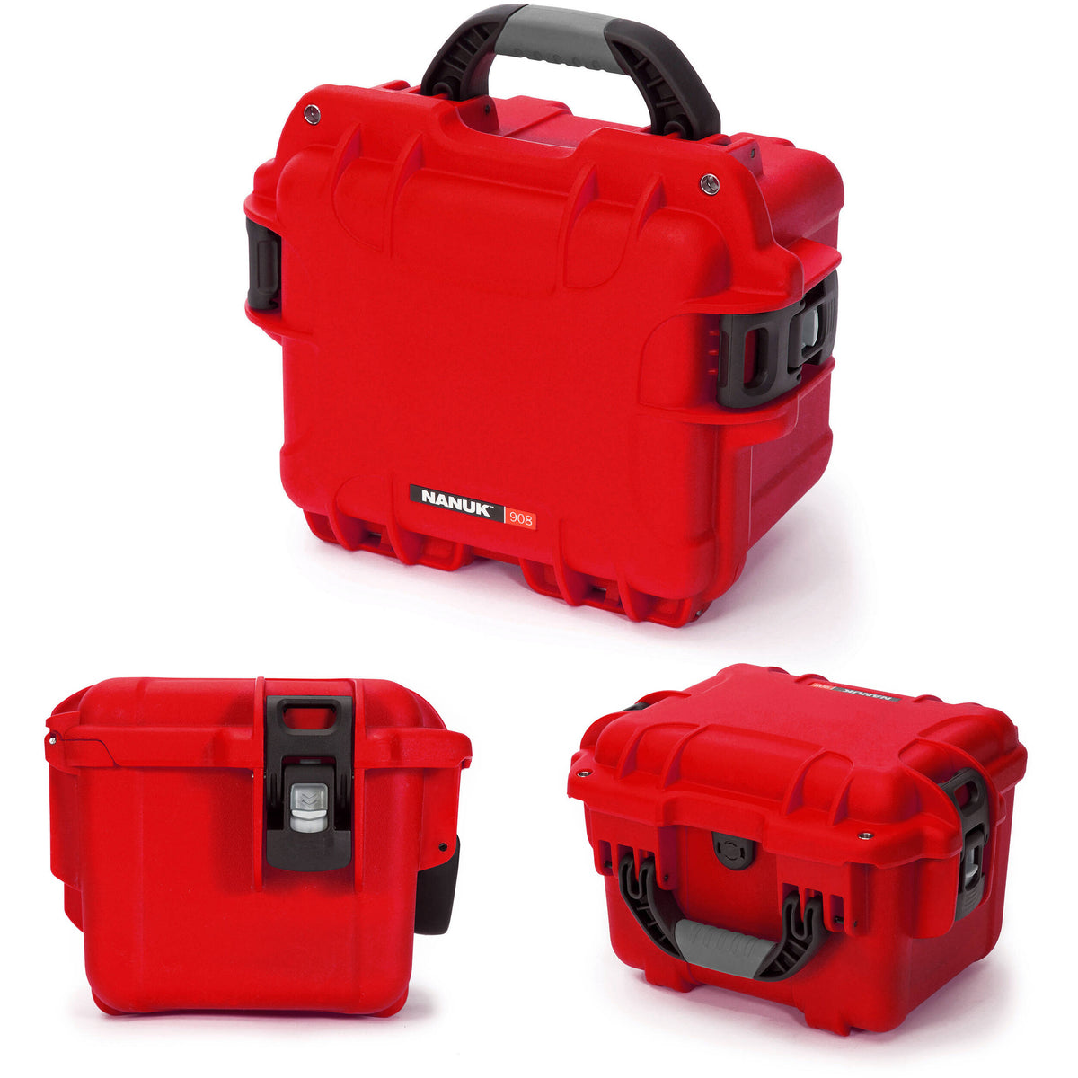 Estuche Rígido Nanuk 908 con espuma (Rojo, 8.8L) - vista trasera