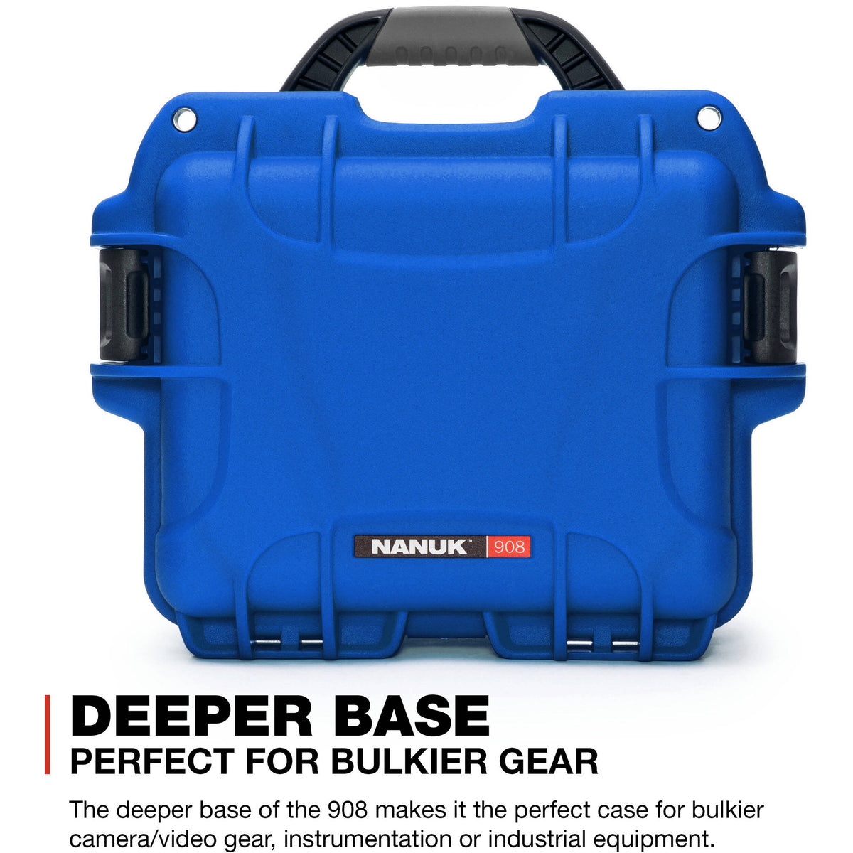 Estuche Rígido Nanuk 908 con inserto de espuma (Azul, 8.8L) - vista frontal