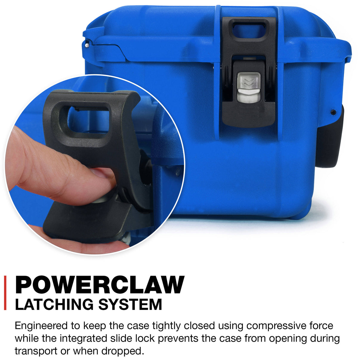 Estuche Rígido Nanuk 908 con inserto de espuma (Azul, 8.8L) - vista lateral