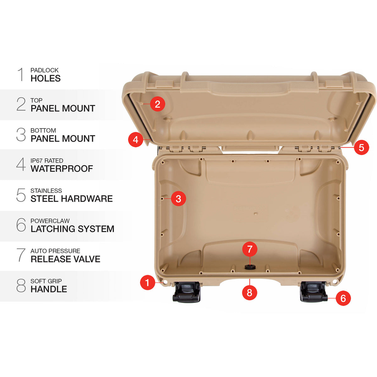 Estuche Rígido Nanuk 909 (Beige, 8.8L) - detalle