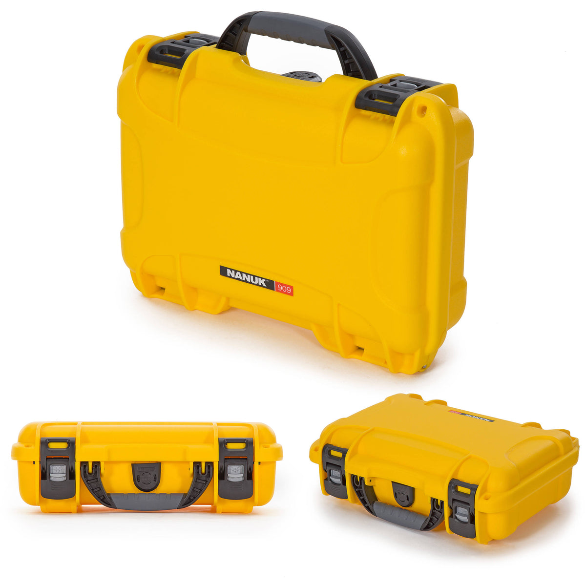 Estuche Rígido Nanuk 909 con espuma (Amarillo, 4.8L) - vista trasera