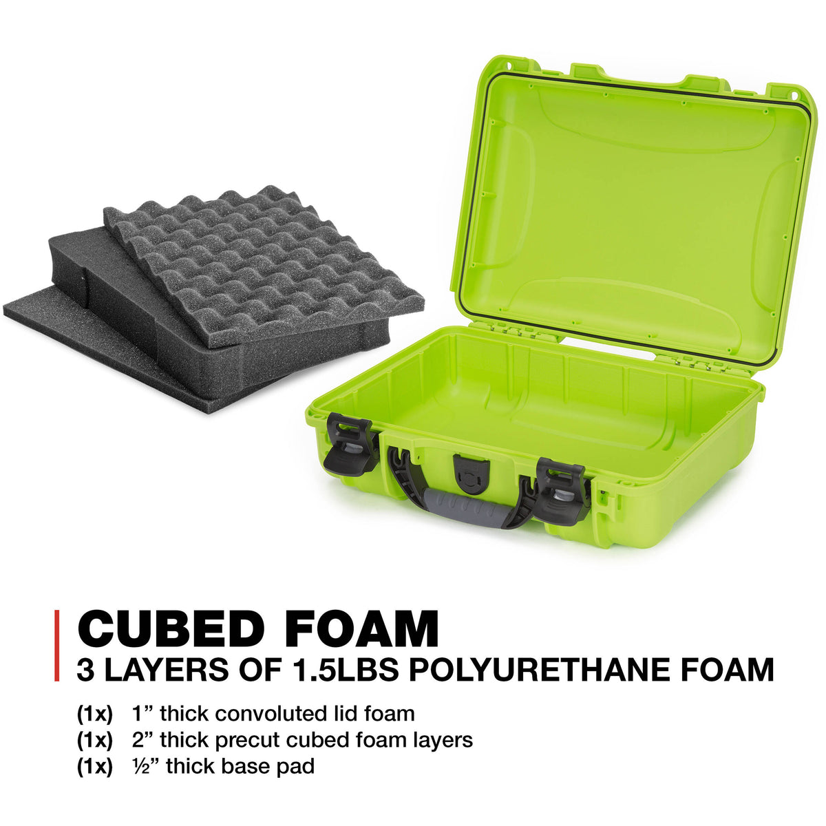 Estuche Rígido Nanuk 910 con espuma (Lime) - puertos y conexiones