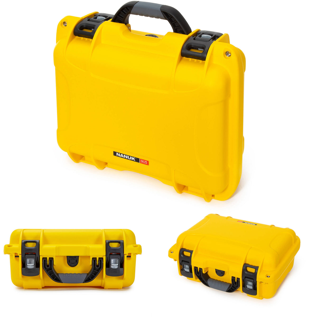 Estuche Rígido Nanuk 915 con divisores acolchados (Amarillo) - vista trasera