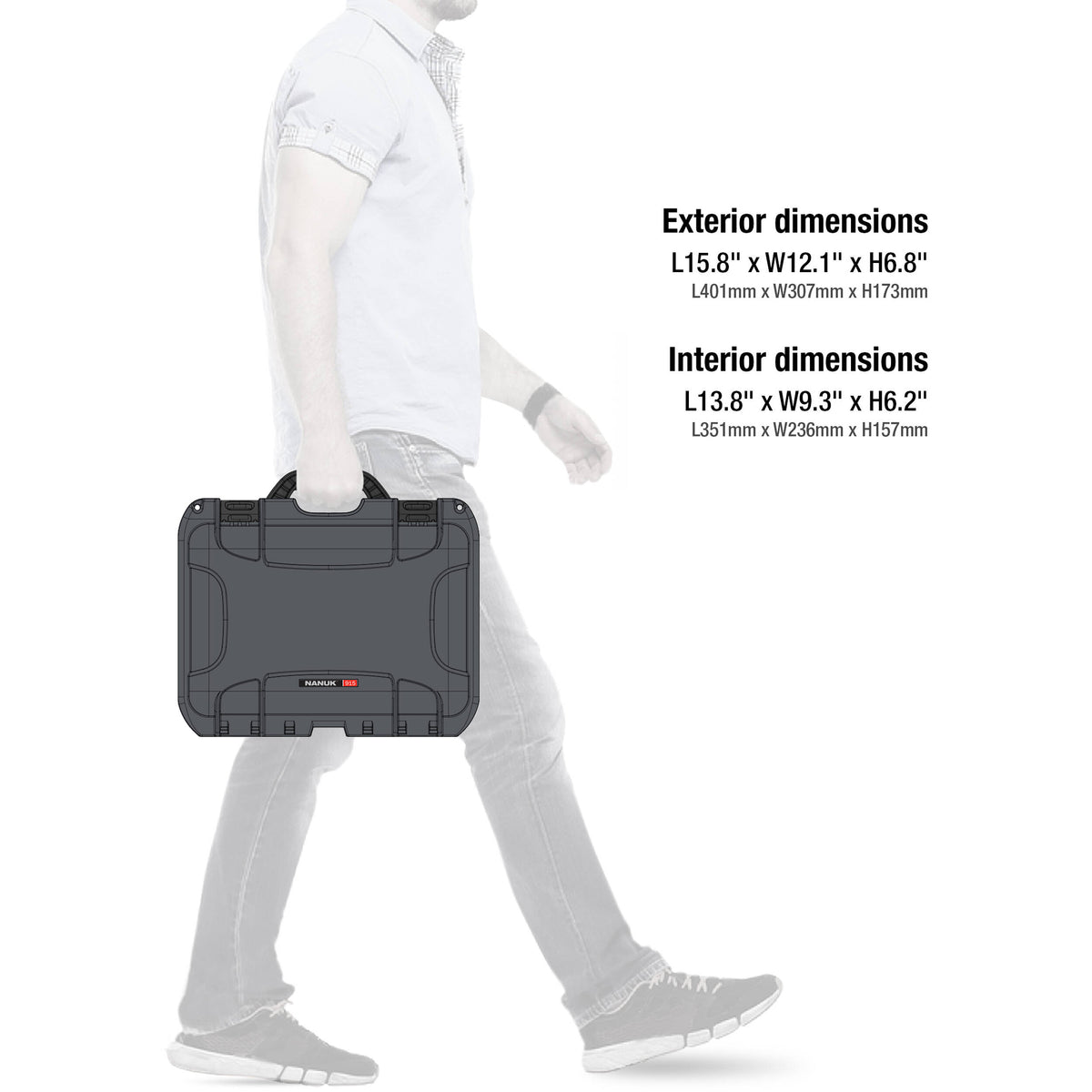 Estuche Rígido Nanuk 915 (Graphite, 13L) - detalle
