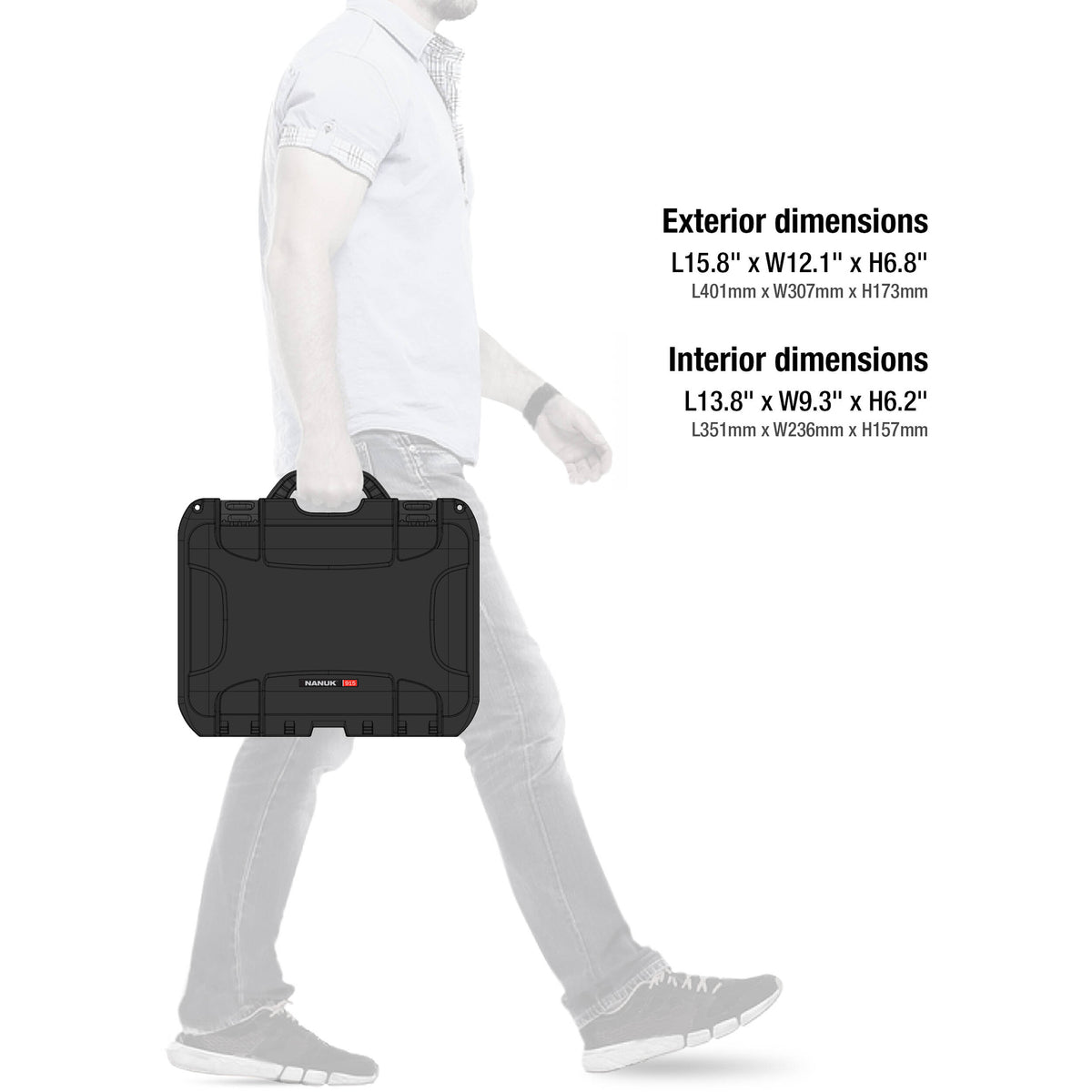 Estuche Rígido Nanuk 915 Hard utilitario con espuma (Negro) - contenido de la caja