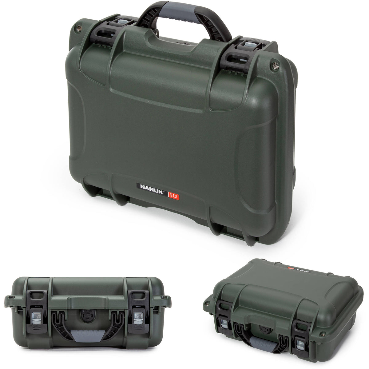 Estuche Rígido Nanuk 915 Hard utilitario con espuma (Verde oliva) - vista trasera