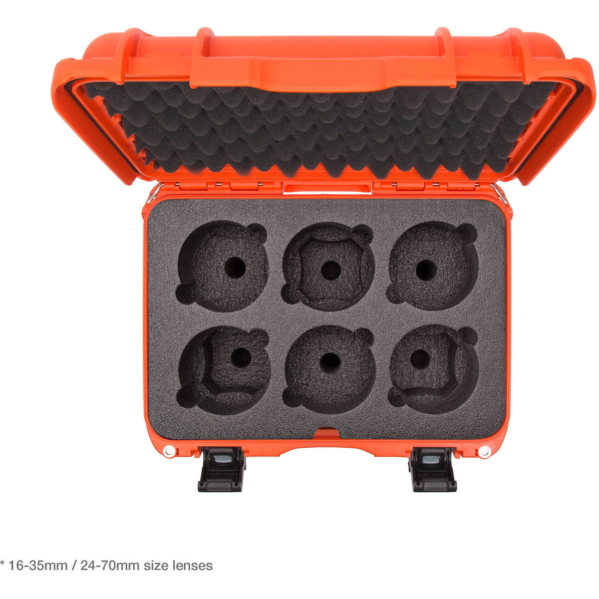 Estuche Rígido Nanuk 918 con espuma para Six Lenses (Naranja, 21L) - contenido de la caja