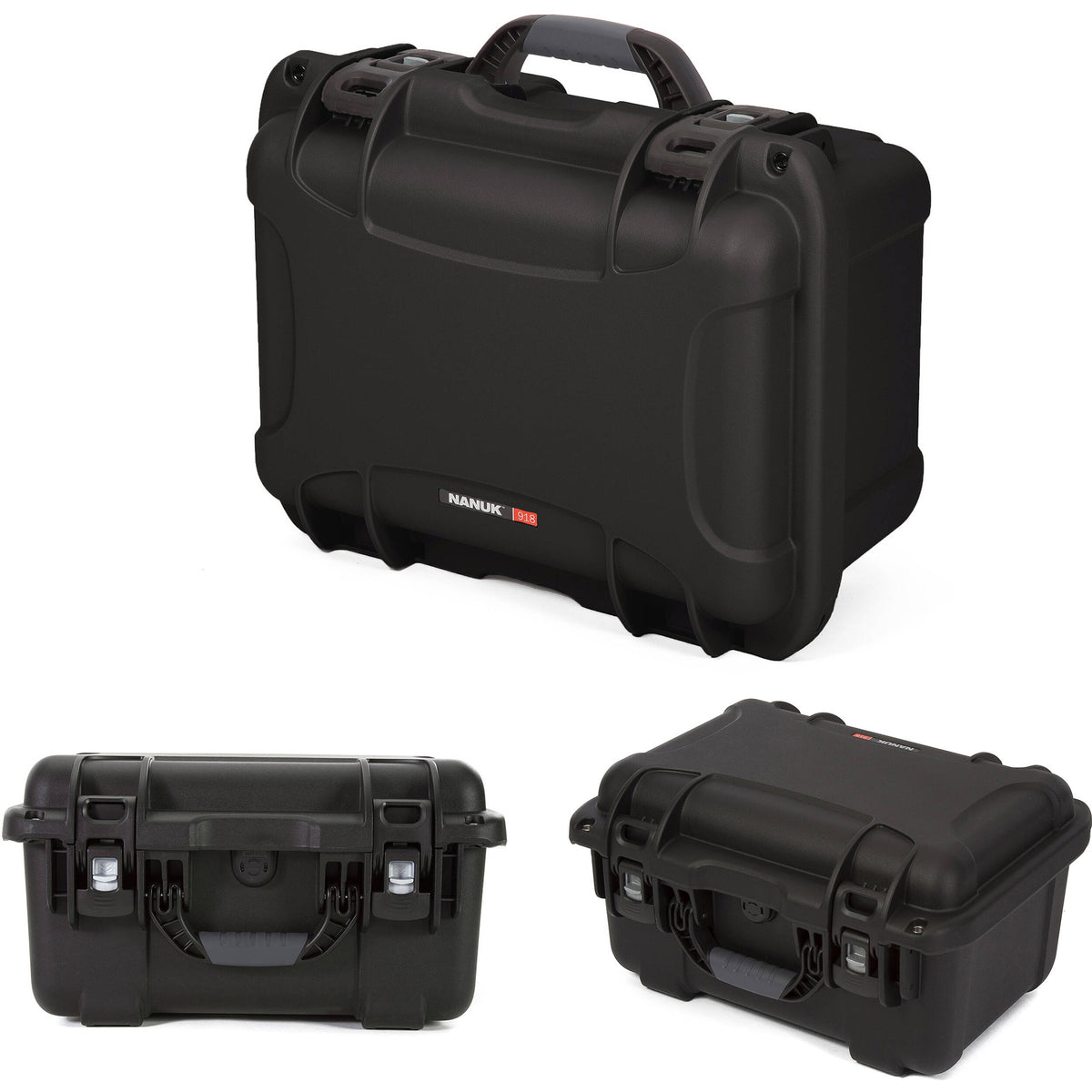 Estuche Rígido Nanuk 918 con espuma para Six Lenses (Negro, 21L) - vista lateral