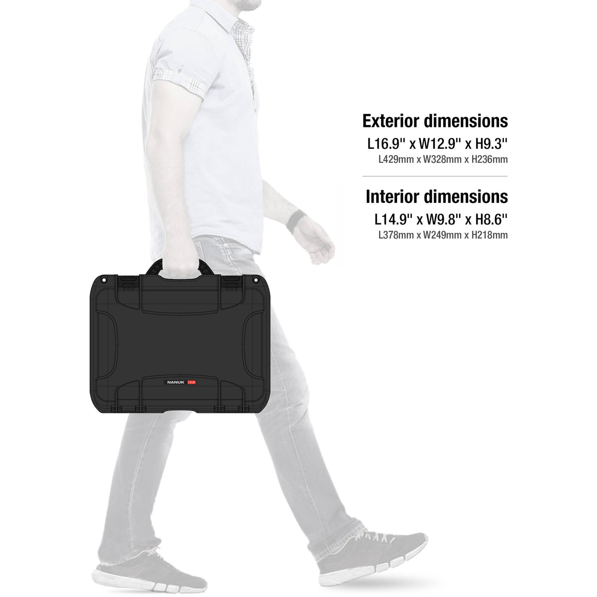 Estuche Rígido Nanuk 918 con espuma para Six Lenses (Negro, 21L) - en uso