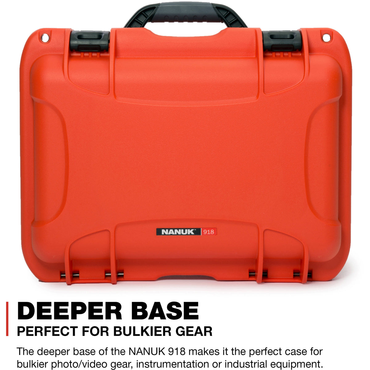 Estuche Rígido Nanuk 918 con Interior espuma (Naranja, 21L) - vista frontal