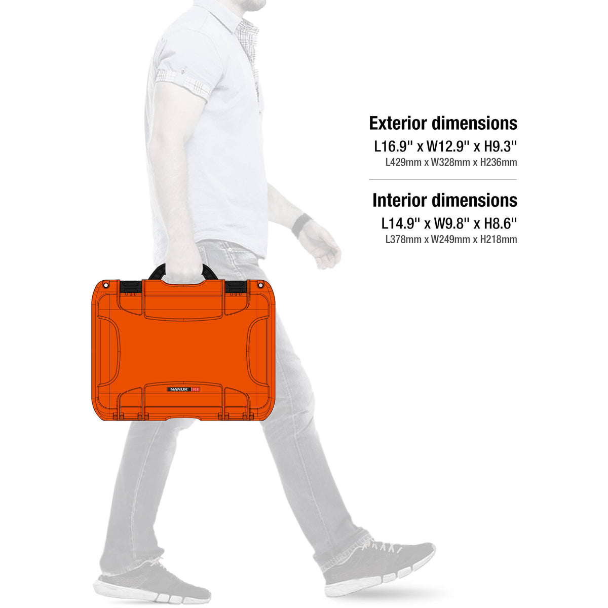 Estuche Rígido Nanuk 918 con Interior espuma (Naranja, 21L) - contenido de la caja