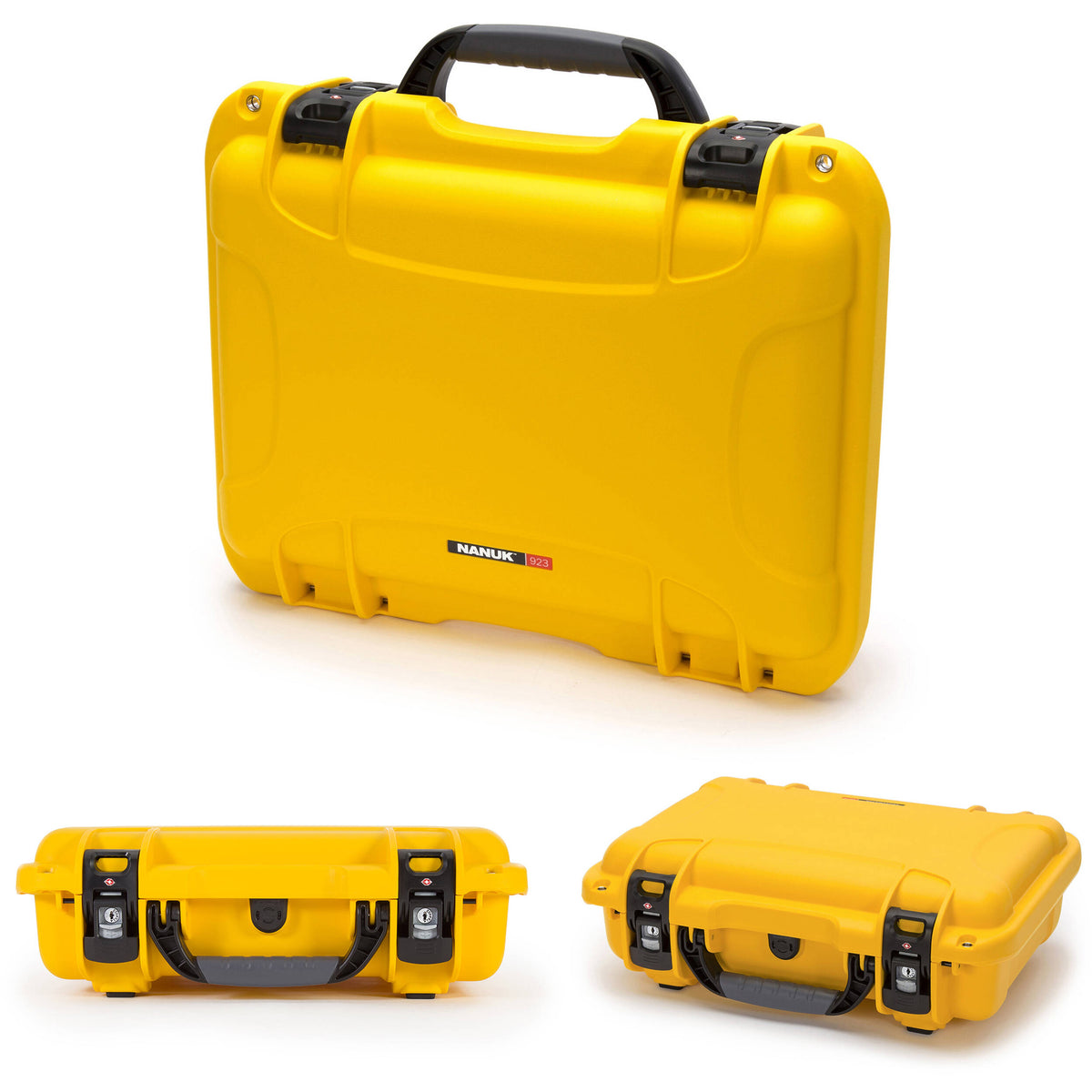 Estuche Rígido Nanuk 923 con divisores acolchados (Amarillo, 16.7L) - vista trasera