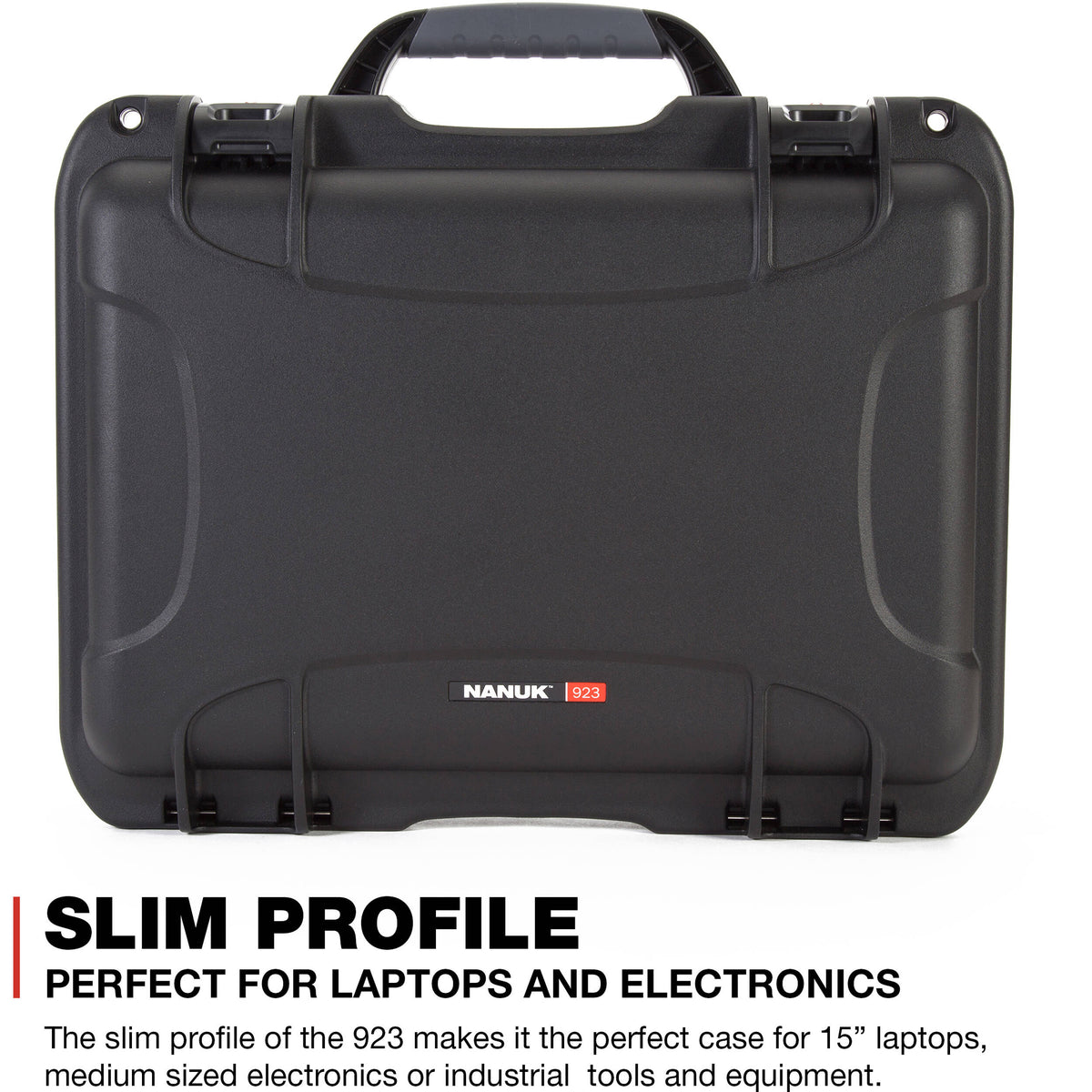 Estuche Rígido Nanuk 923 con espuma (Negro, 16.7L) - vista frontal