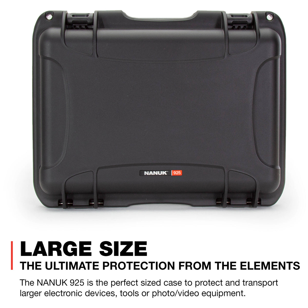 Estuche Rígido Nanuk 925 con espuma Interior (Negro, 21L) - vista frontal
