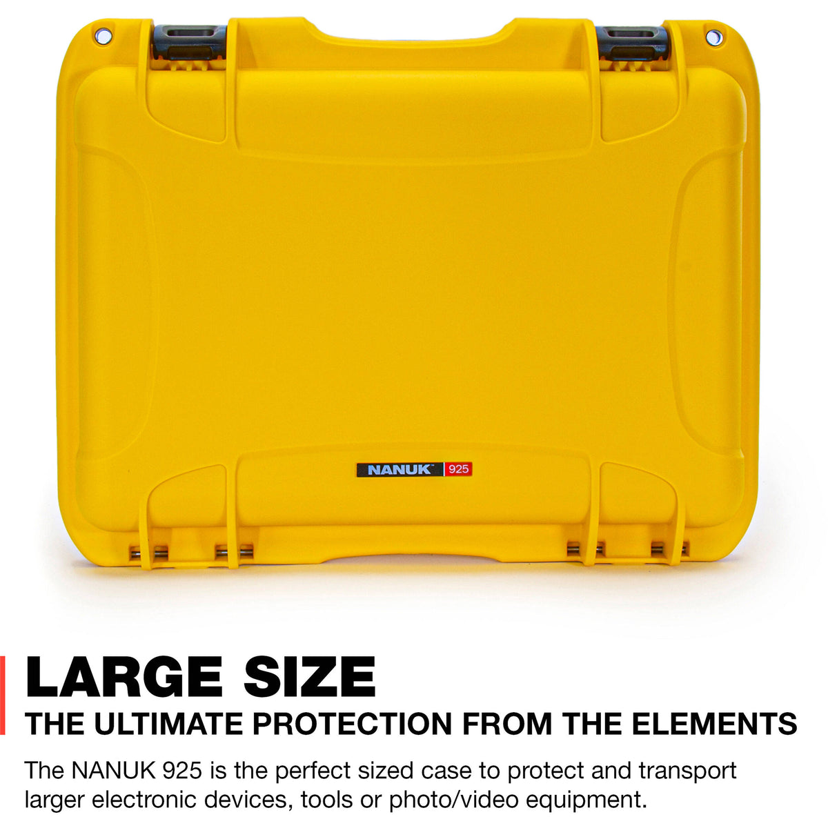 Estuche Rígido Nanuk 925 con Pro Photo Kit (Amarillo, 21L) - vista frontal