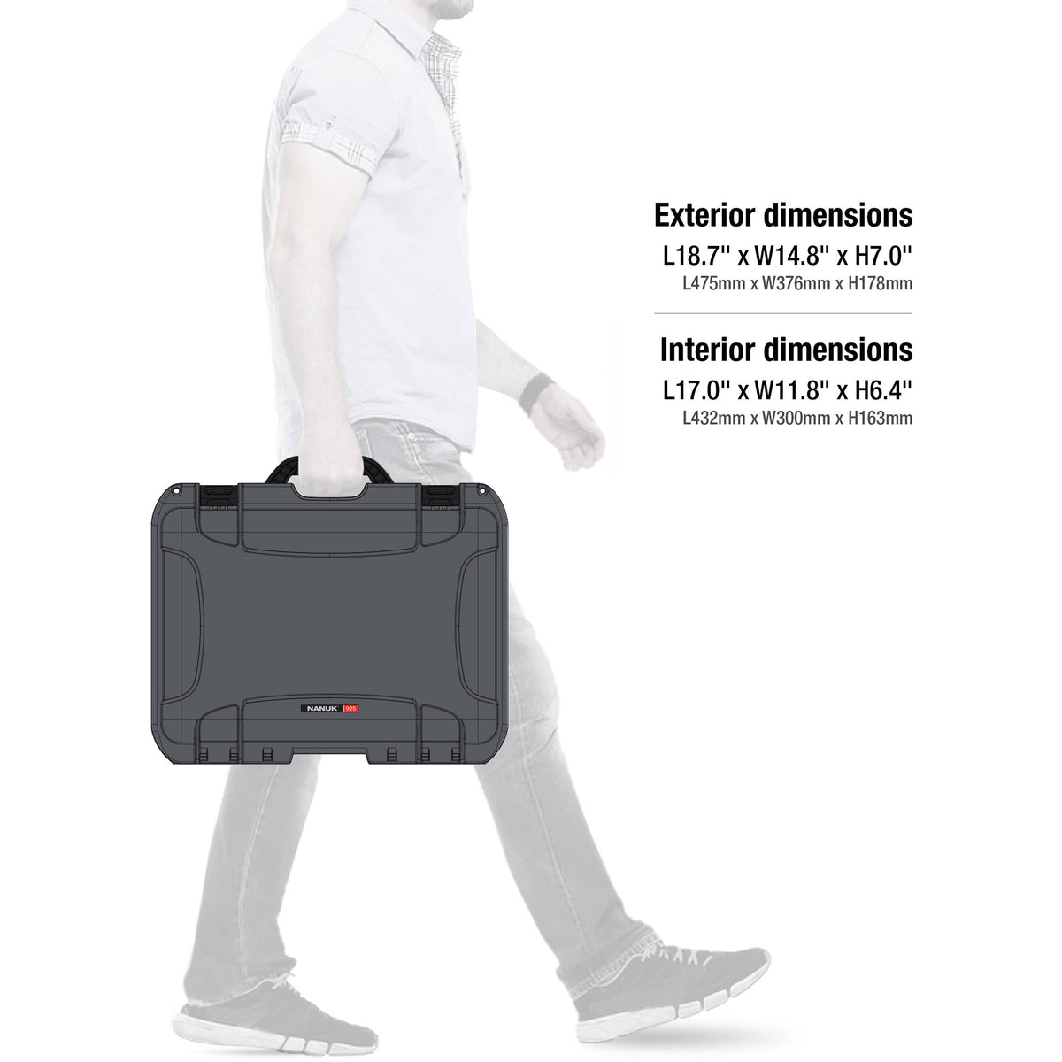 Estuche Rígido Nanuk 925 con Pro Photo Kit (Graphite Gris, 21L) - contenido de la caja