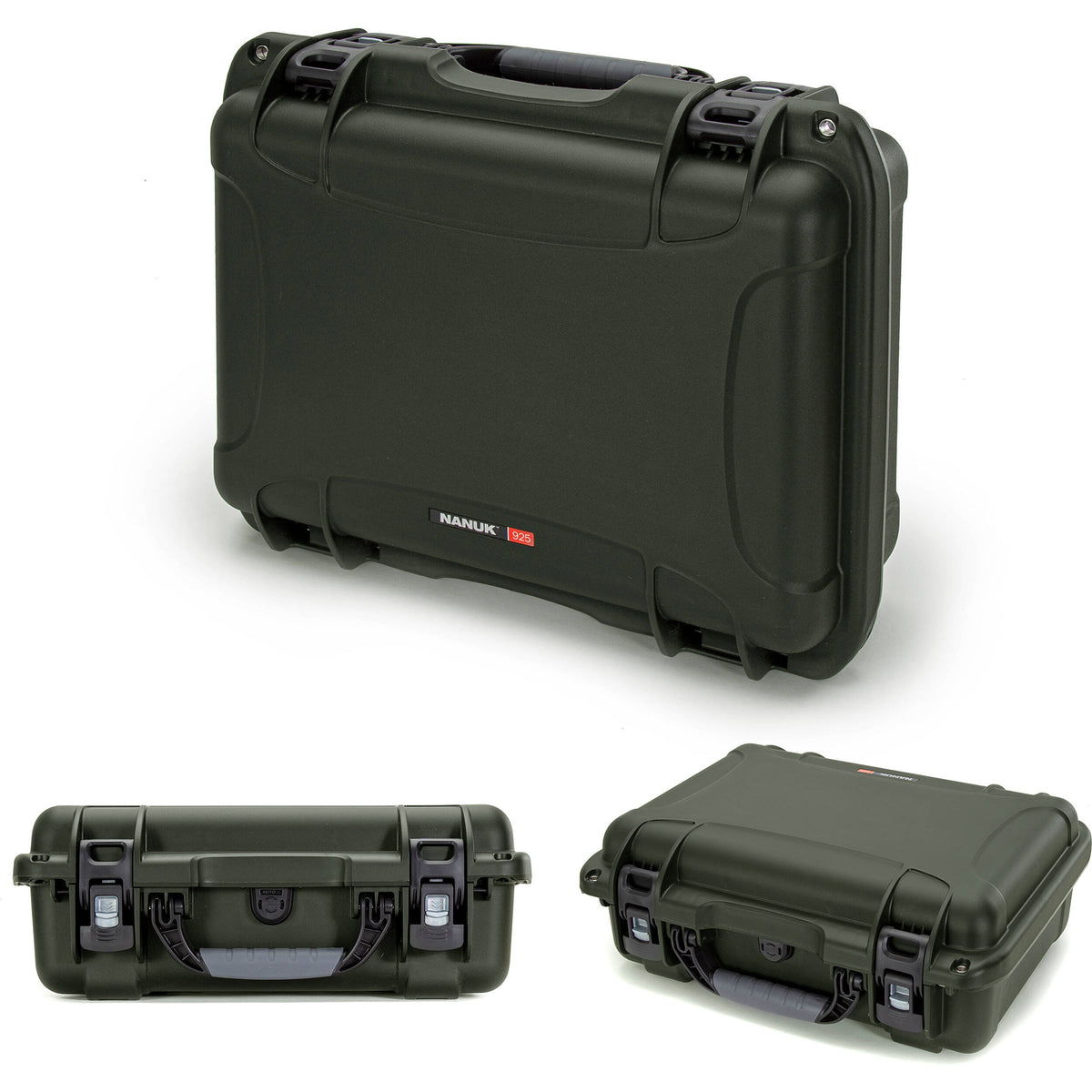 Estuche Rígido Nanuk 925 con Pro Photo Kit (Verde Oliva, 21L) - vista trasera