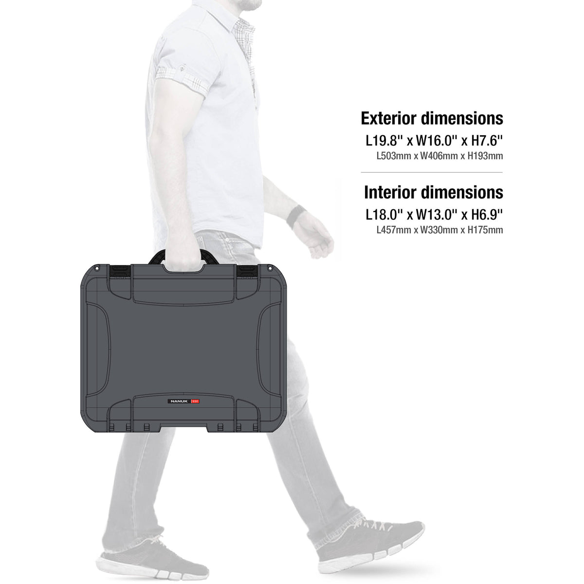 Estuche Rígido Nanuk 930 con espuma (Graphite) - contenido de la caja
