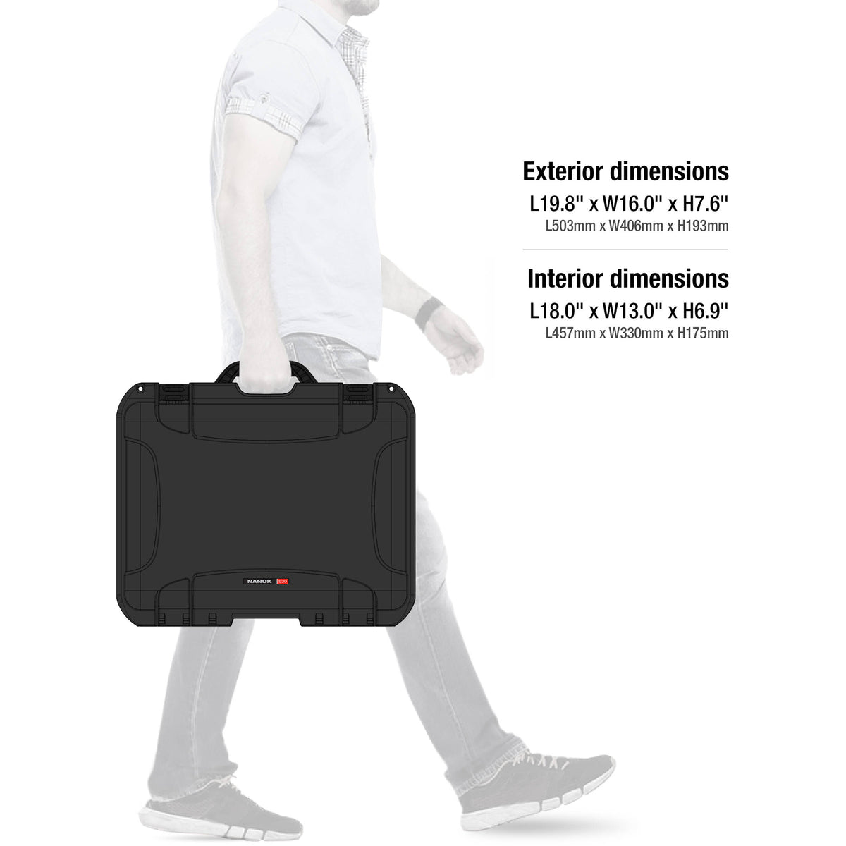 Estuche Rígido Nanuk 930 con espuma (Negro) - contenido de la caja