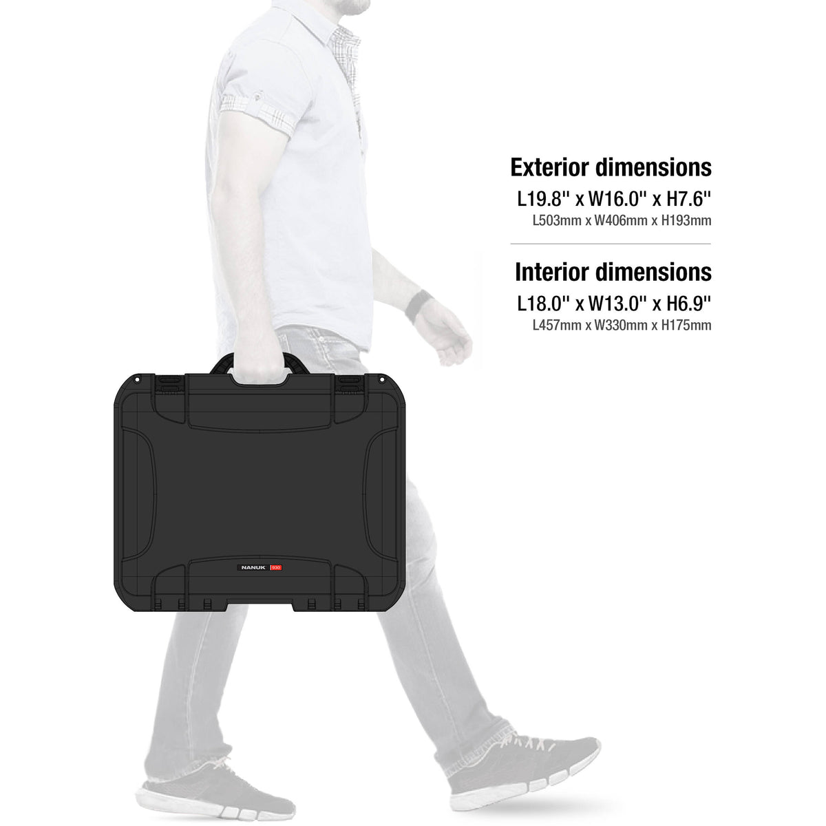 Estuche Rígido Nanuk 930 con Pro Photo Kit (Negro) - contenido de la caja