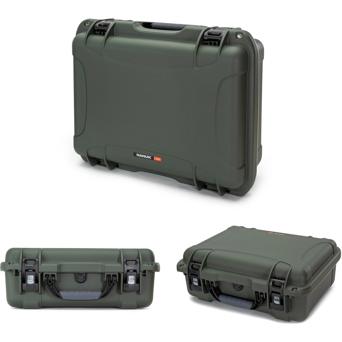 Estuche Rígido Nanuk 930 con Pro Photo Kit (Verde oliva) - vista trasera