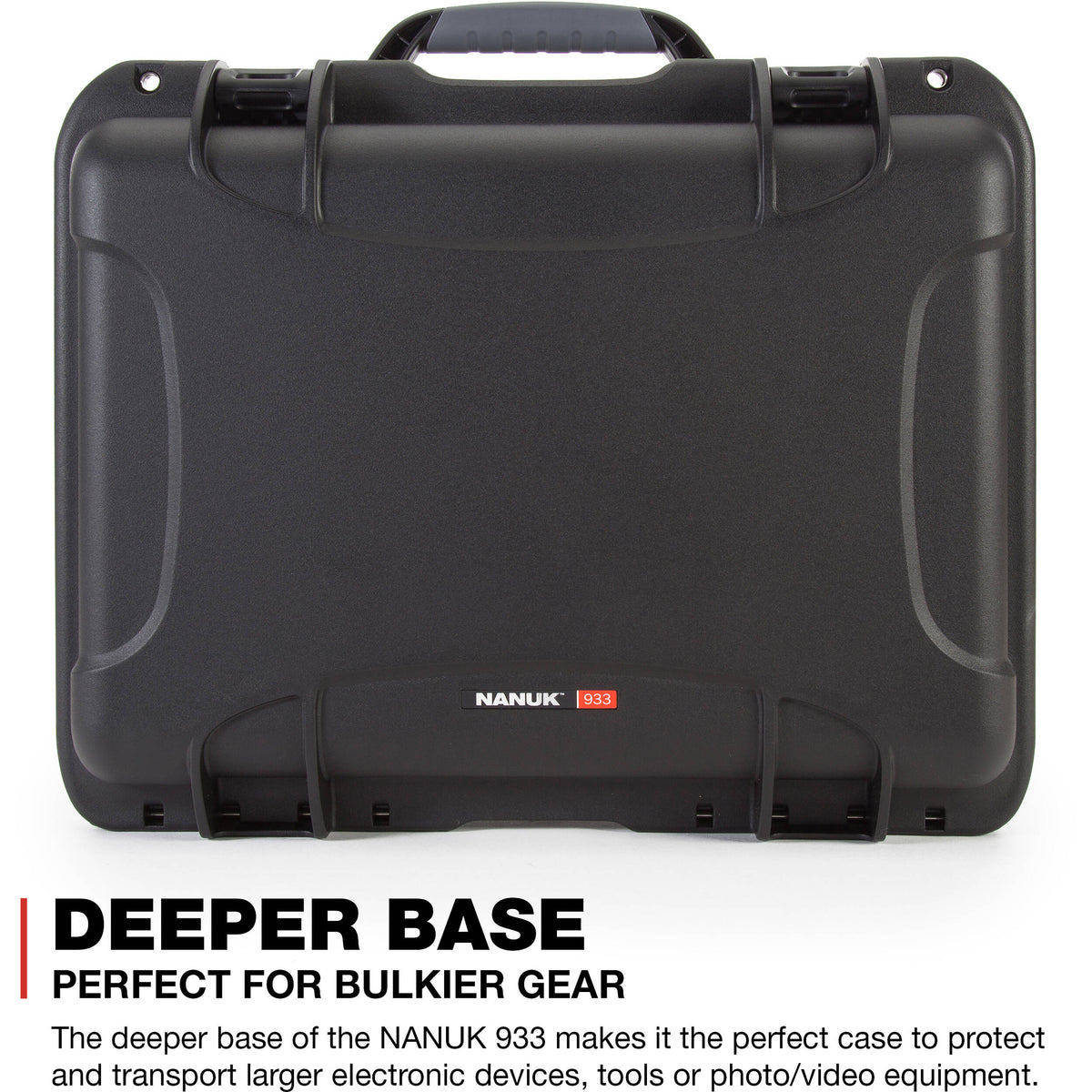 Estuche Rígido Nanuk 933 Pro Photo Kit (Negro, 36.4L) - vista frontal