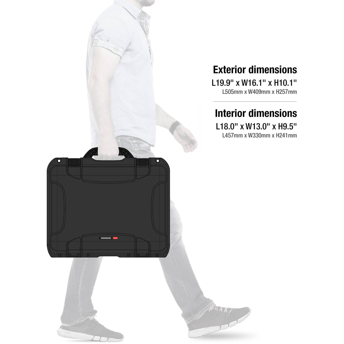 Estuche Rígido Nanuk 933 Pro Photo Kit (Negro, 36.4L) - contenido de la caja