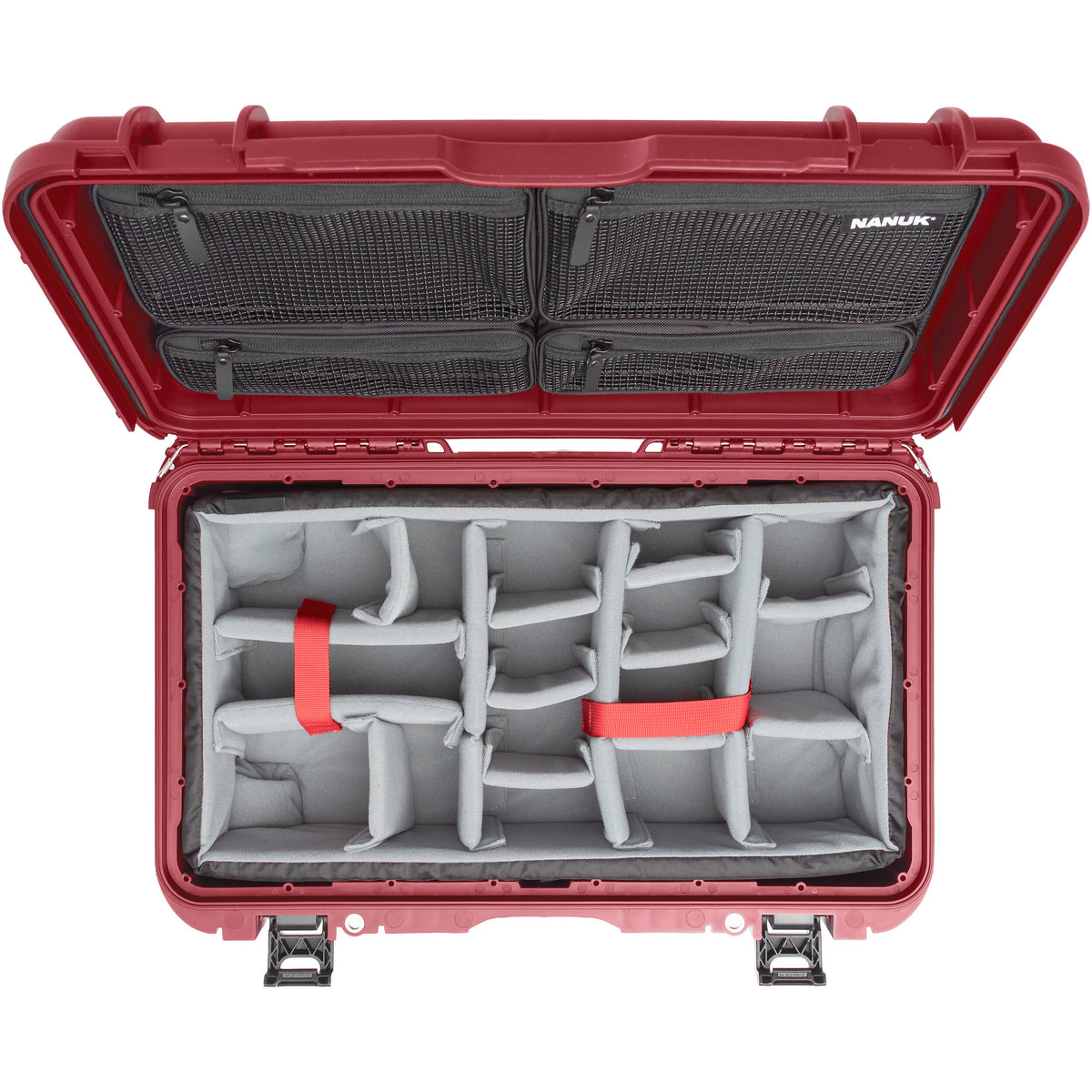 Estuche Rígido Nanuk 935 con ruedas (Burgundy, 28.5L) - puertos y conexiones