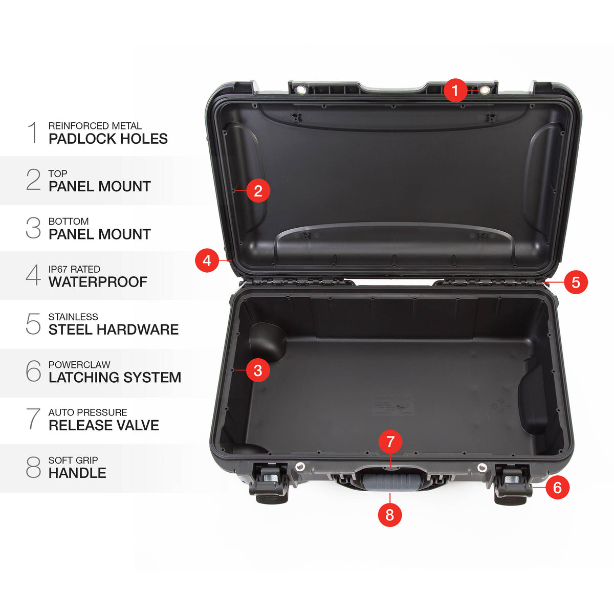 Estuche Rígido Nanuk 935 con ruedas (Negro, 28.5L) (935-0001) - detalle