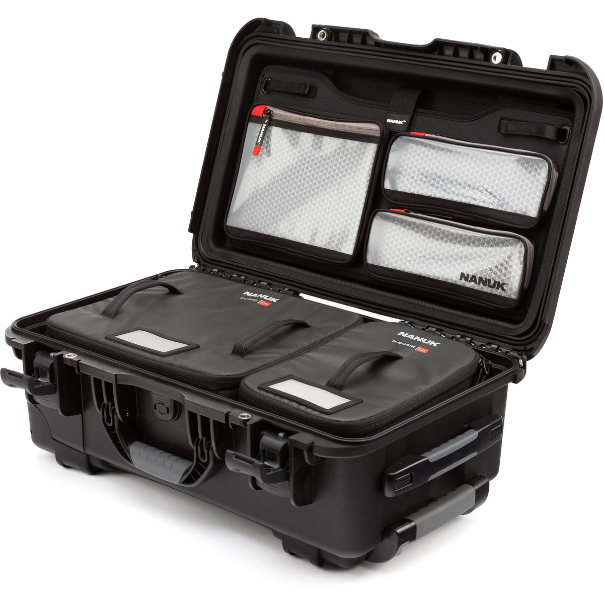 Estuche Rígido Nanuk 935 Pro Photo Kit con N-Cubik inserto (Negro, 28.5L) - vista trasera