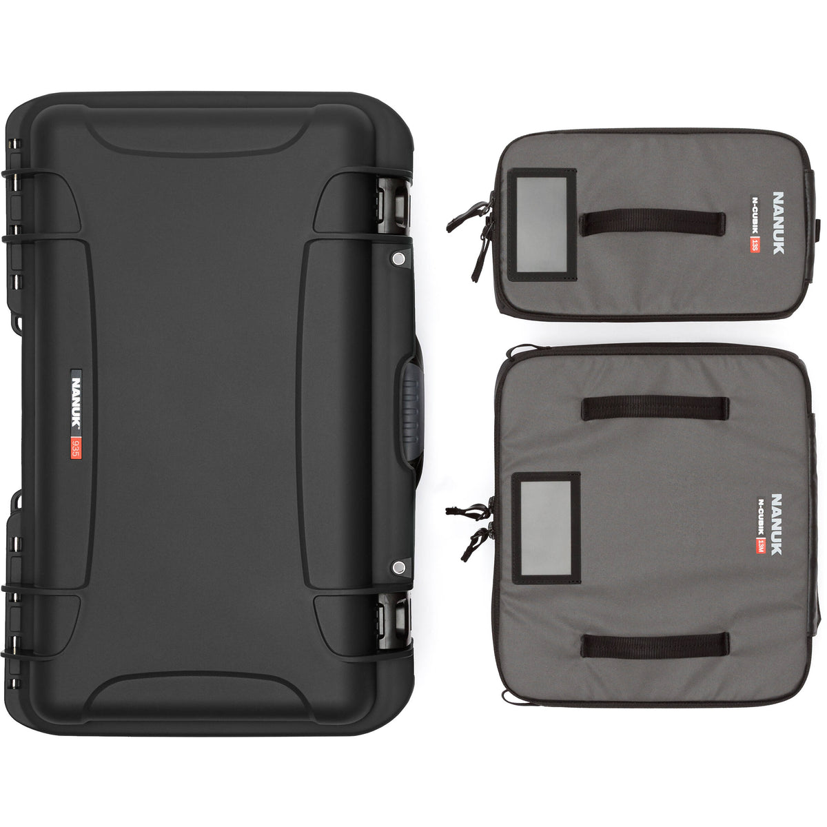 Estuche Rígido Nanuk 935 Pro Photo Kit con N-Cubik inserto (Negro, 28.5L) - contenido de la caja