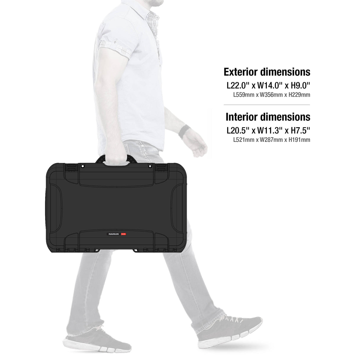Estuche Rígido Nanuk 935 Pro Photo Kit (Negro, 28.5L) - detalle