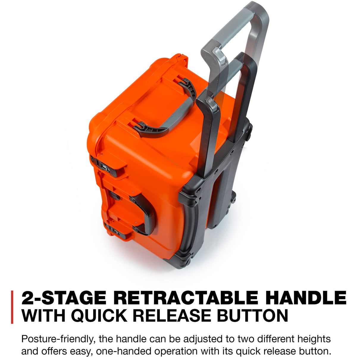 Estuche Rígido Nanuk 938 con ruedas con espuma (Naranja, 51.1L) - vista frontal