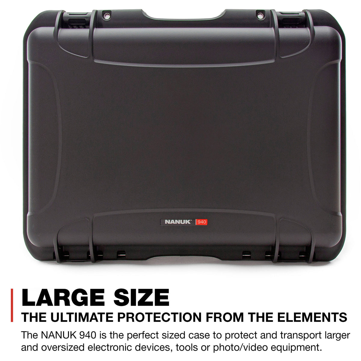 Estuche Rígido Nanuk 940 con espuma (Negro, 36.7L) - vista frontal