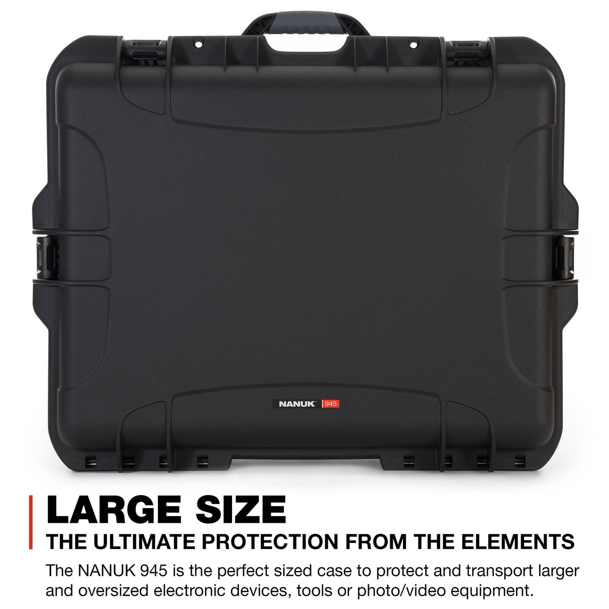 Estuche Rígido Nanuk 945 Hard Pro Photo Kit (Negro, 50.2L) - vista frontal