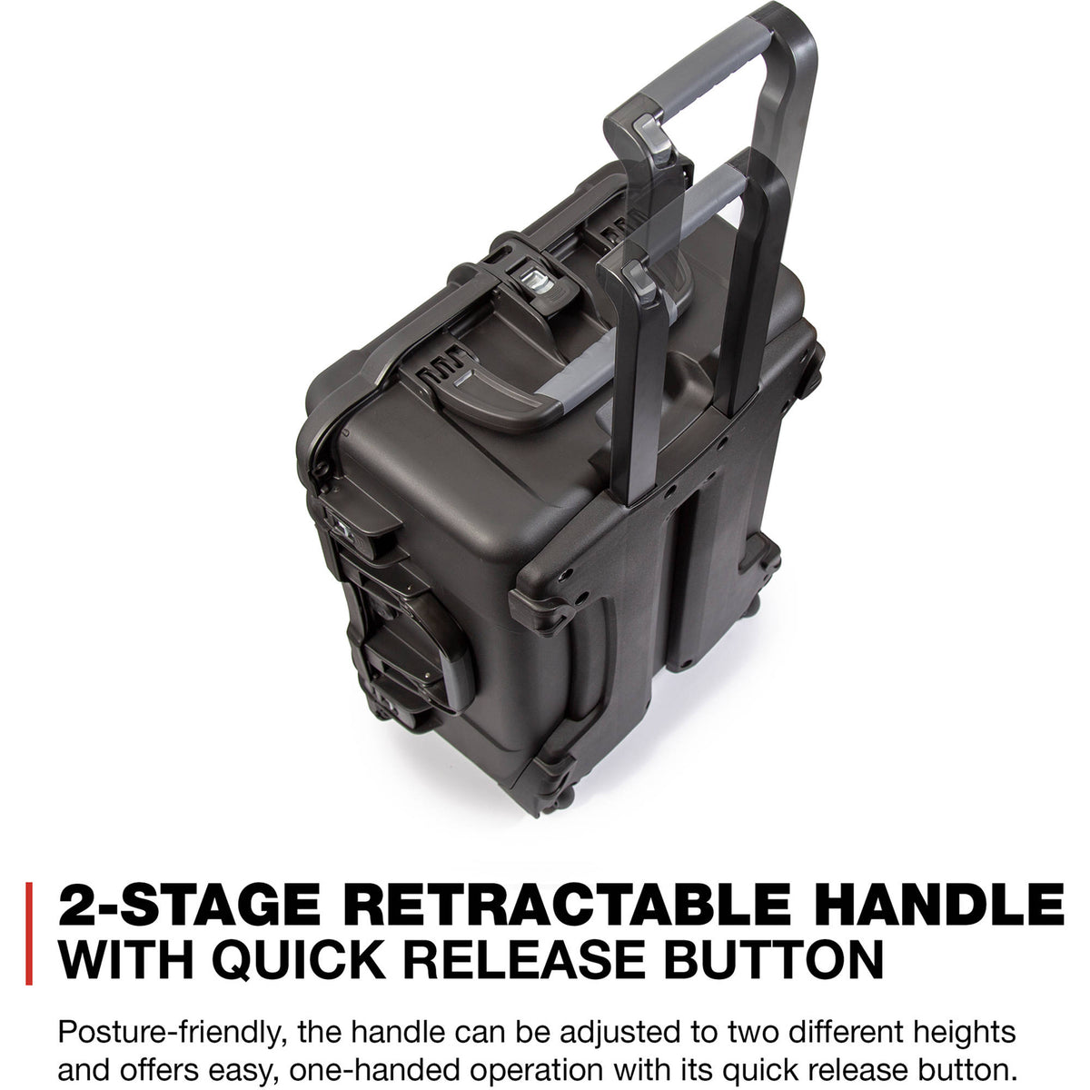 Estuche Rígido Nanuk 955 con ruedas con divisores (Negro, 62.5L) - vista frontal
